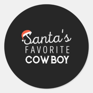 Christmas For Cowboys Classic Round Sticker