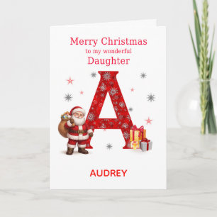 Christmas For Daughter Add A Name Beginning with A Holiday Card