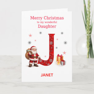 Christmas For Daughter Add A Name Beginning with A Holiday Card
