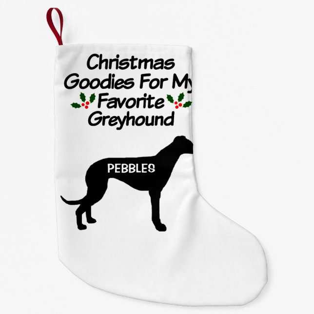 Christmas For Favourite Greyhound Dog Small Christmas Stocking (Front)