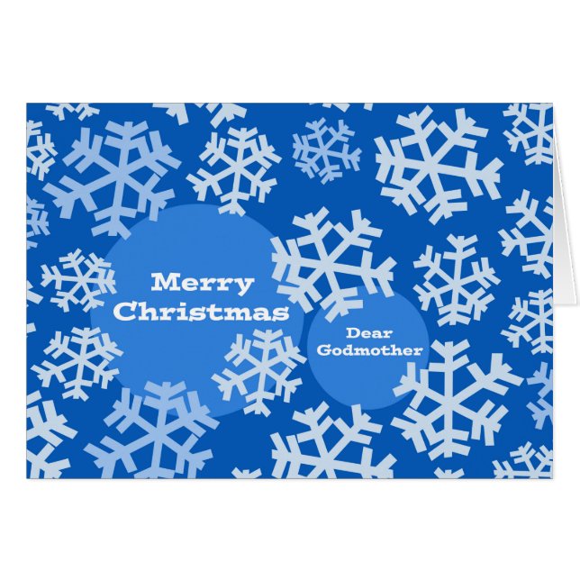 Christmas for Godmother, Abstract Snowflake Design (Front Horizontal)