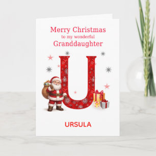 Christmas For Granddaughter Add A Name Holiday Card