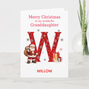 Christmas For Granddaughter Add A Name Holiday Card