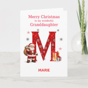 Christmas For Granddaughter Add A Name Holiday Card