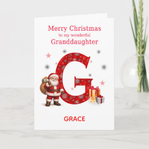 Christmas For Granddaughter Add A Name Holiday Card