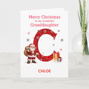 Christmas For Granddaughter Add A Name Holiday Card