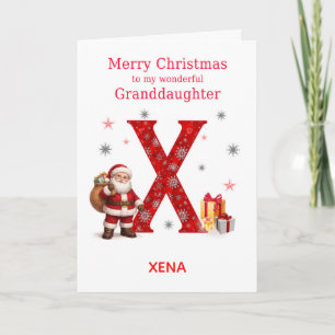 Christmas For Granddaughter Add A Name Holiday Card