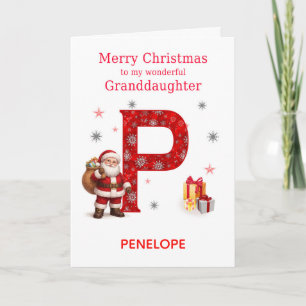 Christmas For Granddaughter Add A Name Holiday Card
