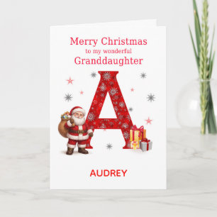 Christmas For Granddaughter Add A Name Holiday Card