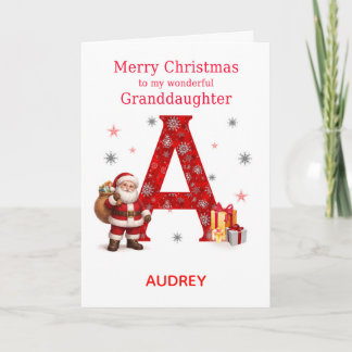 Christmas For Granddaughter Add A Name Holiday Card