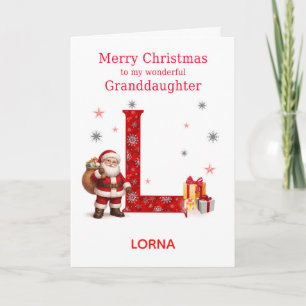 Christmas For Granddaughter Add A Name Holiday Card