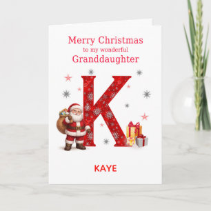 Christmas For Granddaughter Add A Name Holiday Card