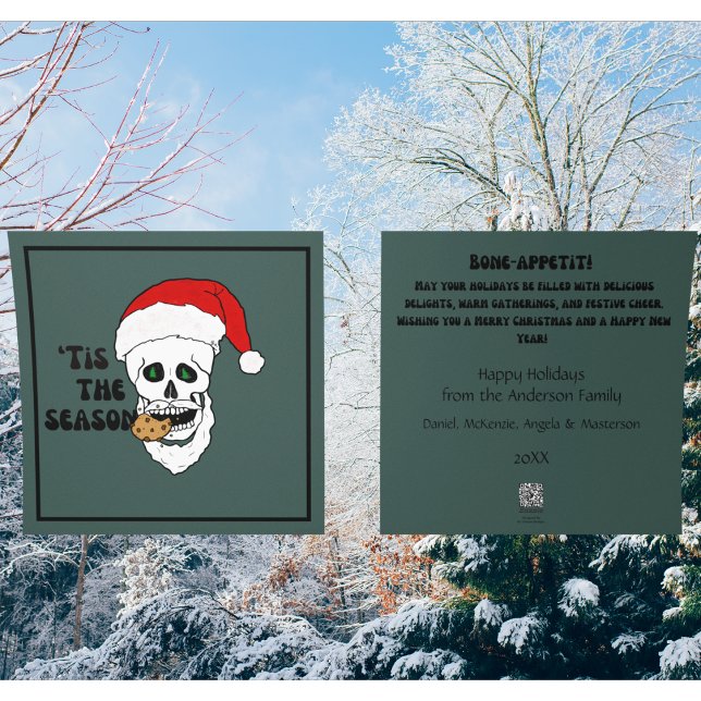 Christmas For Halloween Lover's Santa Skull Holiday Card (Creator Uploaded)