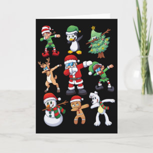 Christmas For Kids Boys Dabbing Santa Elves Xmas G Card