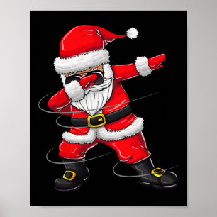 Christmas For Kids Dabbing Santa Boy Girl Xmas Gif Poster