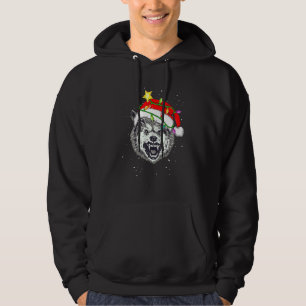Christmas for men women kids Santa Wolf Hoodie
