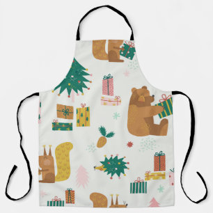 Christmas Forest Animals: Vintage Vibe Apron