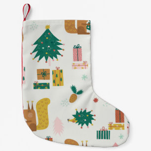 Christmas Forest Animals: Vintage Vibe Small Christmas Stocking