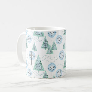 Christmas forest, Christmas trees, trees, snow Coffee Mug