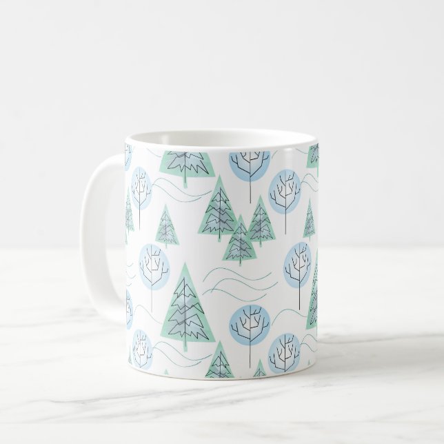 Christmas forest, Christmas trees, trees, snow Coffee Mug (Front Left)