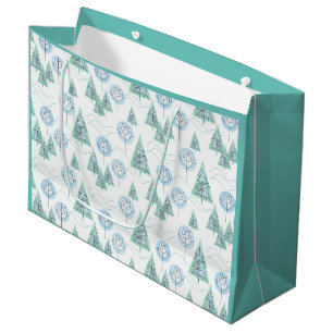 Christmas forest, Christmas trees, trees, snow Large Gift Bag