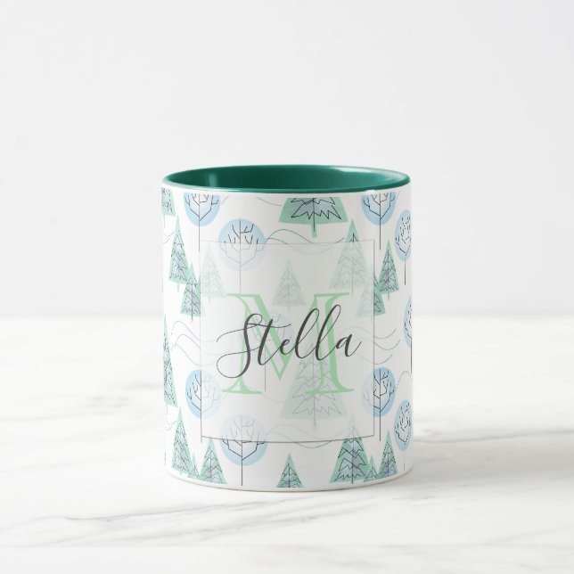 Christmas forest, Christmas trees, trees, snow Mug (Center)