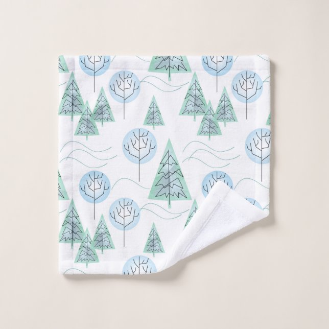 Christmas forest, Christmas trees, trees, snow Wash Cloth (Wash Cloth)