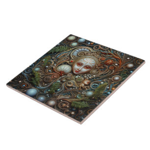 Christmas Forest Fairy Spanish Teracota Ceramic Tile
