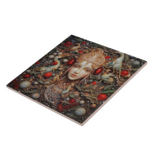 Christmas Forest Fairy Spanish Teracota No 2 Ceramic Tile