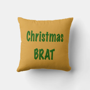 Christmas Forest Green Brat On Gold Cushion