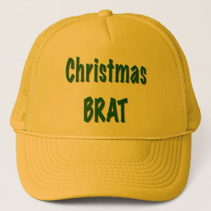 Christmas Forest Green Brat On Golden Yellow Trucker Hat
