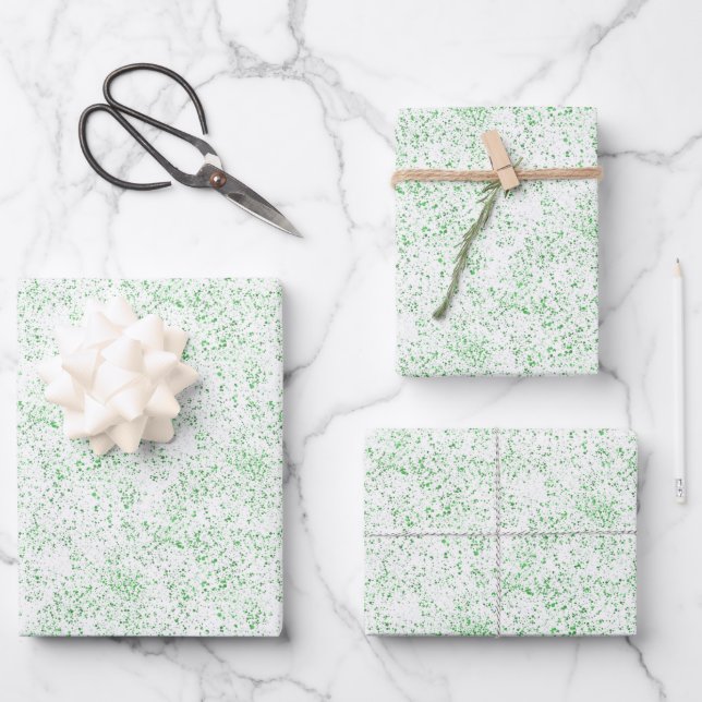 Christmas forest green saturated texture speckle wrapping paper sheet (Front)