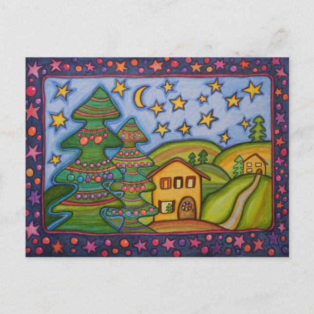 Christmas forest holiday postcard (Front)