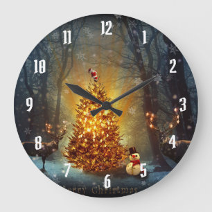 Christmas Forest                                 . Large Clock