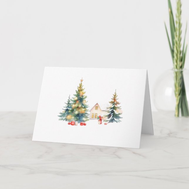 Christmas Forest  Thank You Card (Front)