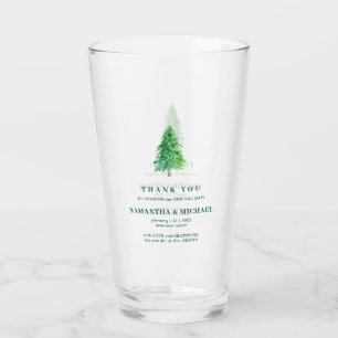 Christmas Forest Tree Modern Simple Wedding Glass