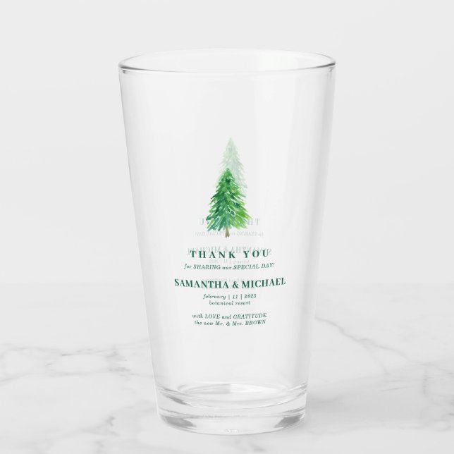 Christmas Forest Tree | Modern Simple Wedding Glass (Back)