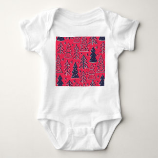 Christmas Forest: Winter Silhouette Wallpaper. Baby Bodysuit