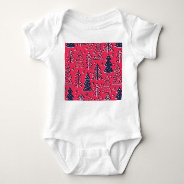 Christmas Forest: Winter Silhouette Wallpaper. Baby Bodysuit (Front)