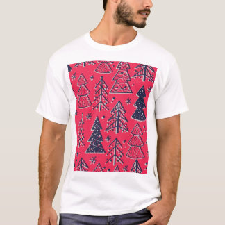 Christmas Forest: Winter Silhouette Wallpaper. T-Shirt