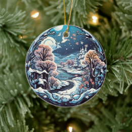 Christmas Forest Wonderland hanging ornament