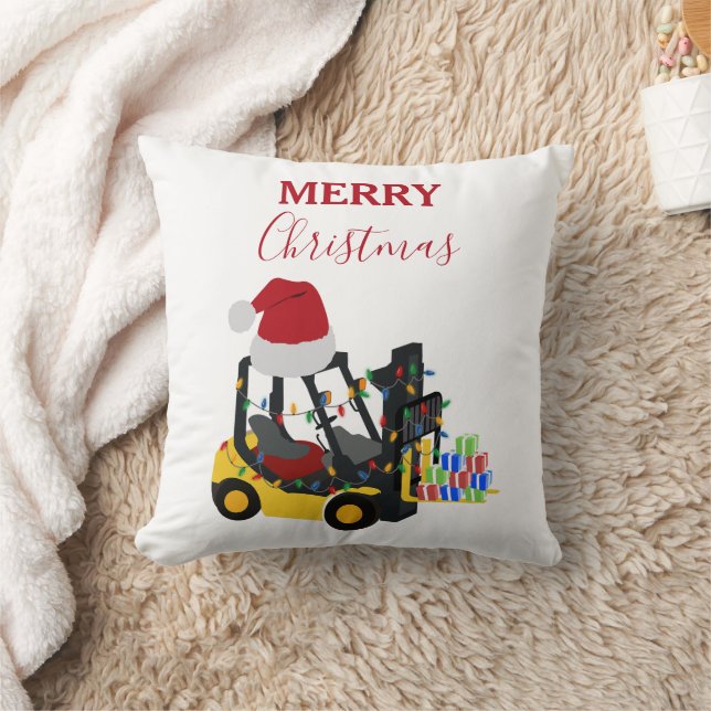 Christmas Forklift Truck  Cushion (Blanket)