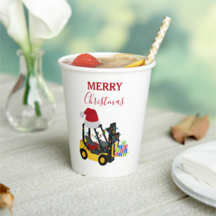 Christmas Forklift Truck  Paper Cups