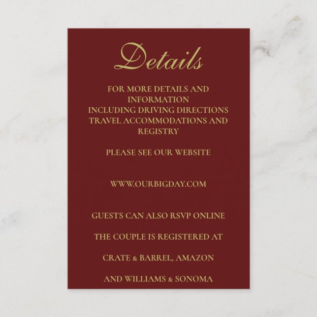 Christmas Formal Enclosure Card Details (Front)