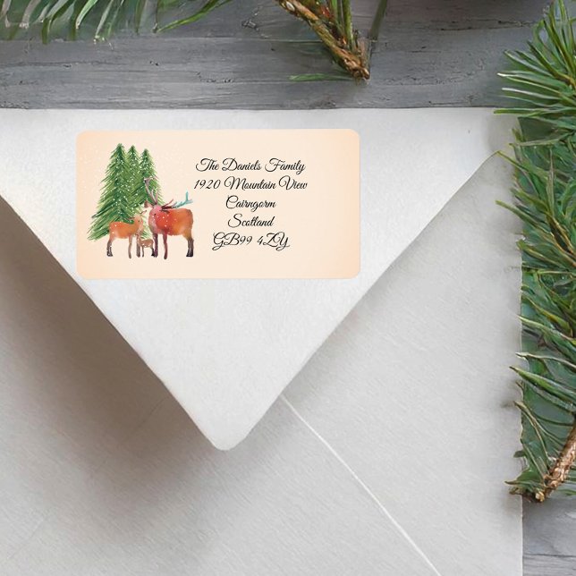 Christmas Forst Deer Personalised Label (Creator Uploaded)