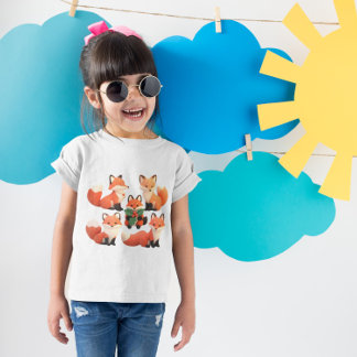 Christmas Fox - Group of Cute Foxes Baby T-Shirt