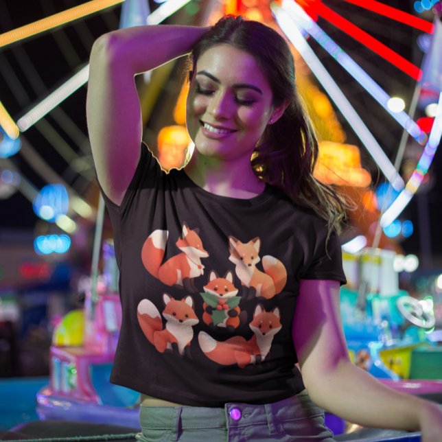 Christmas Fox - Group of Cute Foxes T-Shirt (Creator Uploaded)