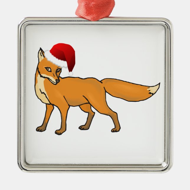 Christmas Fox Metal Ornament (Front)