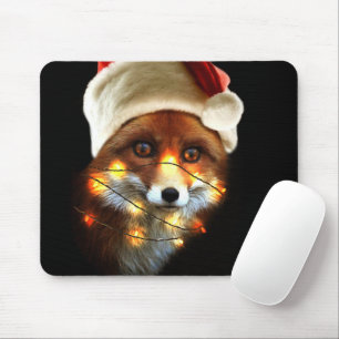 Christmas fox mouse pad