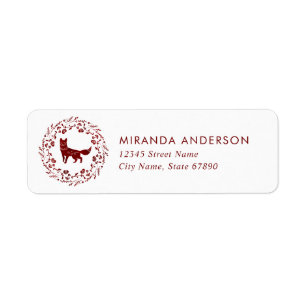 Christmas Fox Return Address Labels